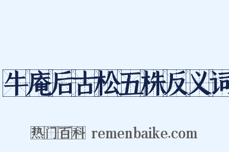 牛庵后古松五株反义词是什么意思的图片